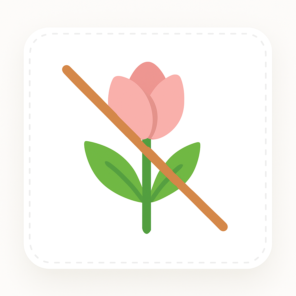 Ikonka przekreślonych kwiatów